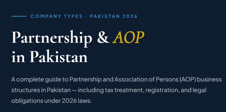 Partnership & AOP in Pakistan