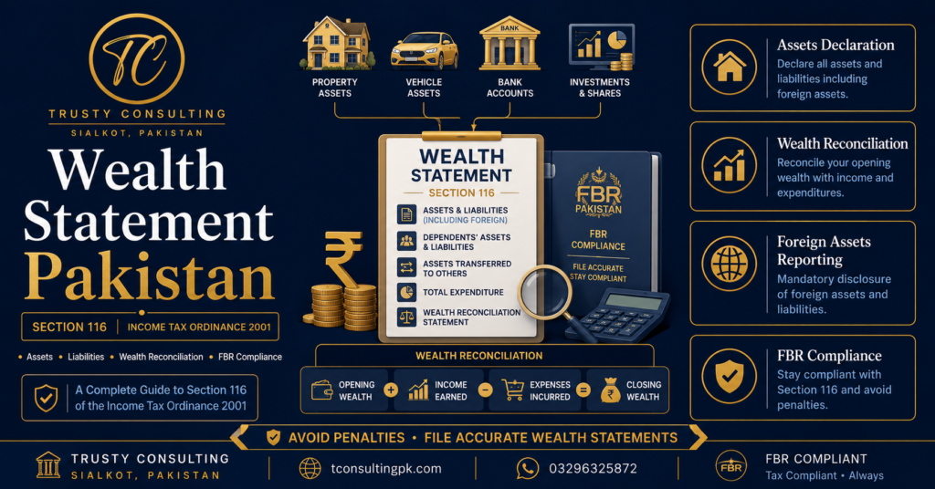 Wealth statement Pakistan Section 116 guide – Trusty Consulting Sialkot